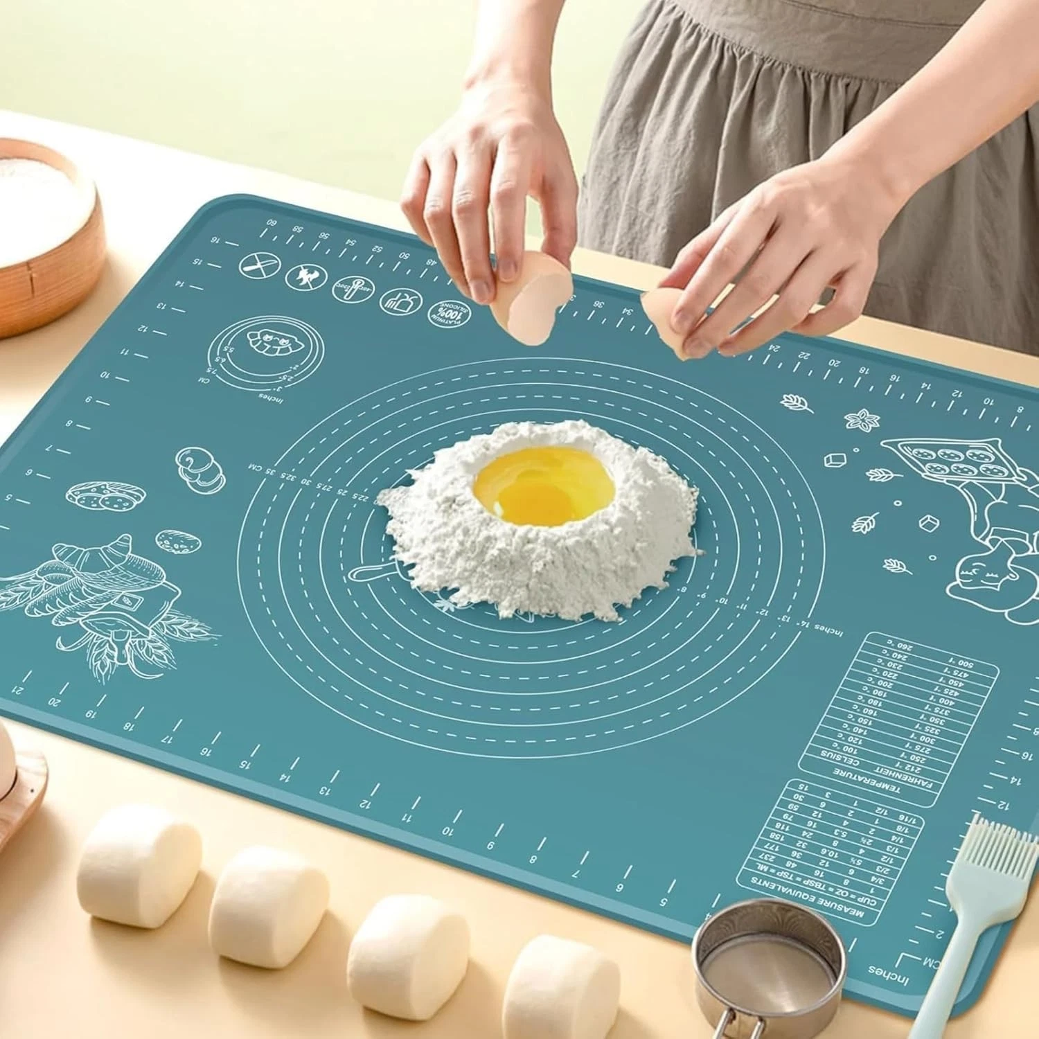 2-Piece Silicone Baking Mat Set - Extra Thick Non-Stick Pastry Mats with Measure
Opens in a new wind