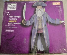 7' Animated LED CAPTAIN CUTS Servo PIRATE Halloween ANIMATRONIC HOME DEPOT New!