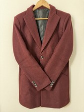 Men s Burgundy Size Small Wool Blend Coat / Single-Breasted Blazer - NWOT