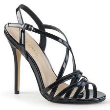 Pleaser 5 Inch Heel Criss-Cross Strap Ankle Sandal Amuse 13 High Heels