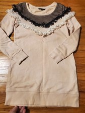 Tout a Coup Cotton Long Sleeve Dress Sweater Dusty Peach Color  Womens SZ  S