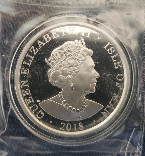 2018 Isle Of Man Viking Longship One Noble 1 oz Silver Coin Proof