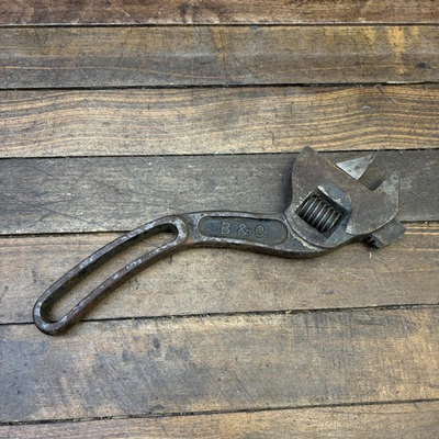 #ad Vintage Bemis amp; Call Adjustable Wrench Curved 10 In Steel Tool Rustic Old B amp; C $28.19