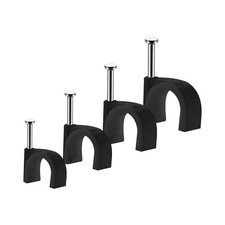 Abnii Cable Clips, 400 Pcs, 4mm 6mm 8mm 10mm, Wire Wall Clips with Steel Nails,