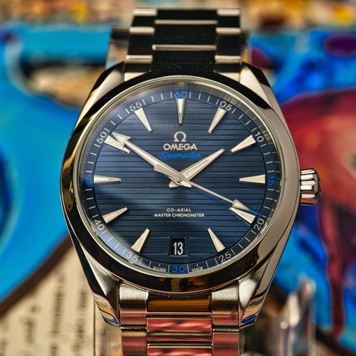 Omega Seamaster Aqua Terra 150M 220.10.41.21.03.001 Blue Teak Cal 8900 B&P VGC