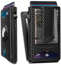 Airtag Wallet for Men Money Clip 9-Card Pop-Up Credit Card Holder with ID Win...