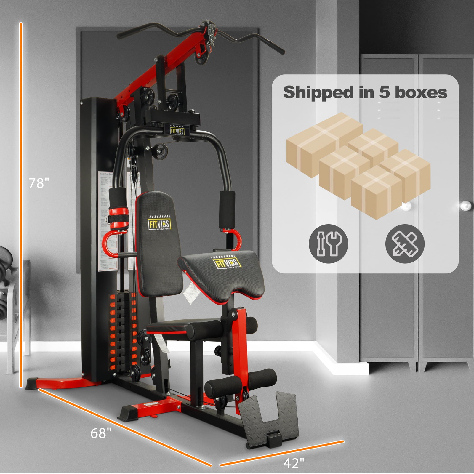 LX750 Multifunctional Full Home Gym System Workout Station w