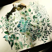 56PCS Plant Stickers - DIY Transparent Scrapbook Decoration, No Repeats