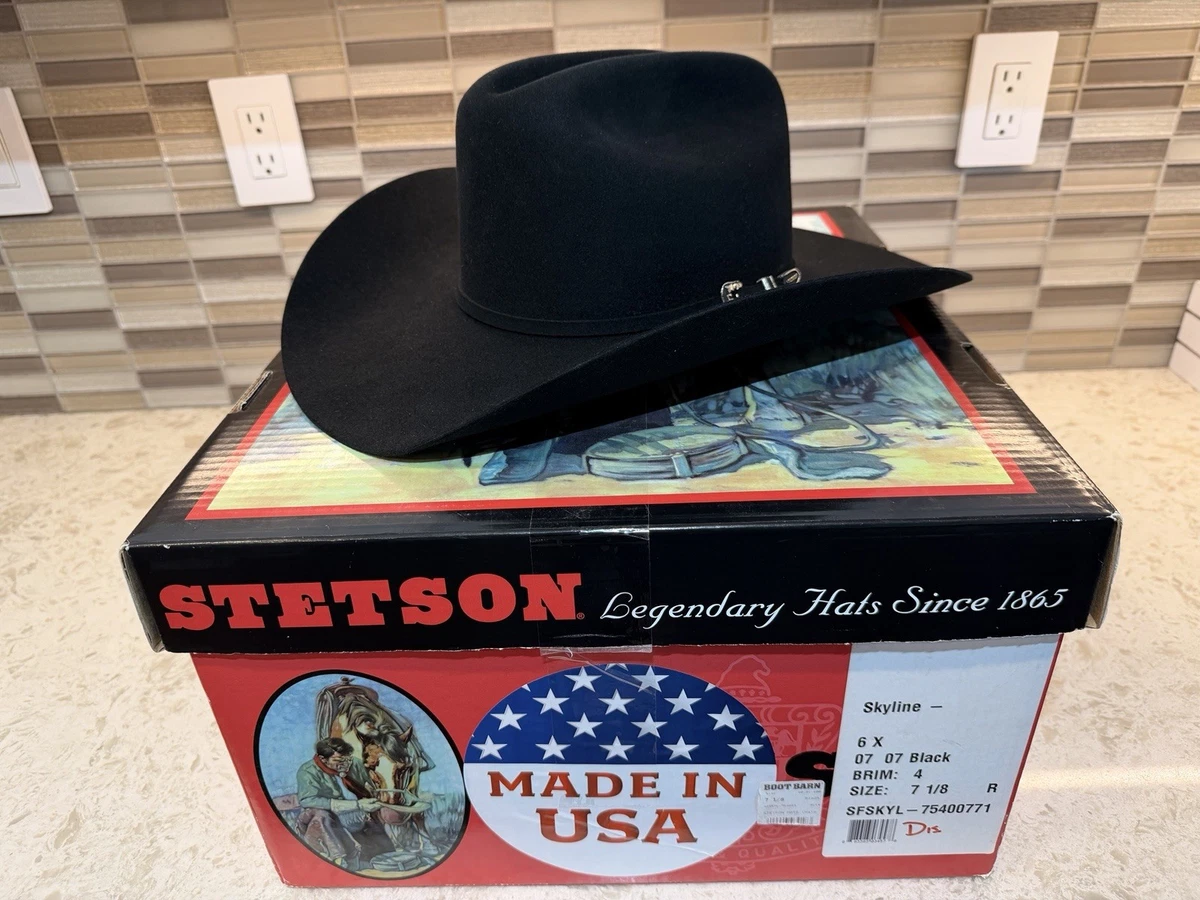 Cowboy Hat Men's Black 7 1/8 Size for sale | eBay