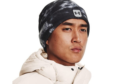 Under Armour NEW Mens Halftime Printed Beanie Hat Cap Black Grey One Size $28