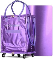 DuskViolet 16" Rolling Tote Bag Grocery Bag on Wheels Shopping Trolley Reusable