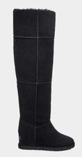 BNWOB UGG Aus black lamb suede Classic Femme Over-The-Knee wedge boots  UK 5.5