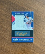 Travis Swaggerty 2018 USA Baseball White Game Jersey Gold Auto #24 Pirates /84