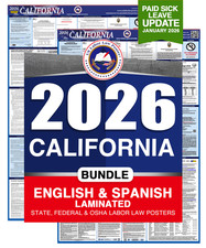 2026 California CA LABOR LAW POSTER Federal  State Bundle Laminated