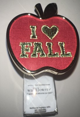 Wallflowers  I LOVE FALL Embroidered Red Apple Plug In Unit Bath & Body Works