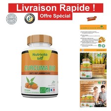 Curcuma Bio 90 Gélules Vegan Digestion Articulations Fabriqué en France