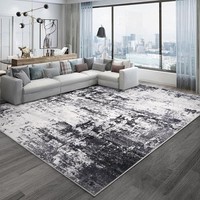 Teppich 183X274Cm Rutschfest Kurzflor Waschbar Kunstwolle Schiefergrau