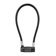 5-Digit Long Cable Locks with Combination Padlock,15" Length 5/16" Diameter,g...