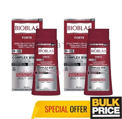 Bioblas Forte B19 Hair Loss Shampoo Concentrated Herbal Complex Treatment 2-Pcs