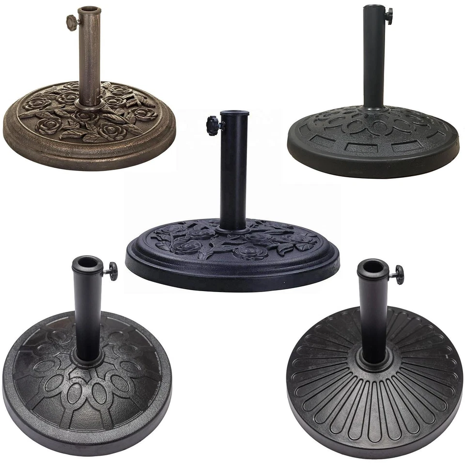 FABOER Cast Iron Round Umbrella Parasol Base Stand Patio Outdoor Garden Heavy Duty 9-13