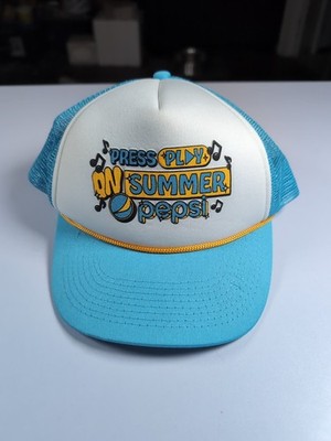 Pepsi Trucker Hat Press Play On Summer Throwback Rope Mesh Yellow White Blue