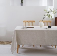 AORISSI 100 French Flax Linen Tablecloth Rectangle 60'' X 108 Natural Linen