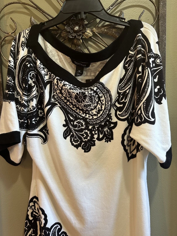 White House Black Market Women’s Knit Paisley Sweater Dress /Tunic M/NWT - Image 4 of 4