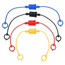 4Pcs/Set Rubber Hydraulic Coupler Dust Cap 1/4" ISO A, Yellow/Red/Blue/Black