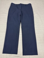 Ann Taylor Women  s Navy Blue Flat Front Mid-Rise Office Pant, Size 2P