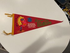 orig. 1970 KANSAS CITY CHIEFS SUPER BOWL IV colored FULL SIZE FOOTBALL PENNANT