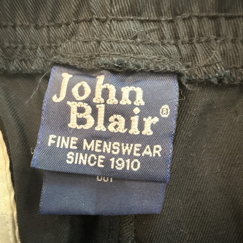 John Blair Mens Pants Black Size L Elastic Waist Cotton Blend Casual Comfort - Picture 3 of 13
