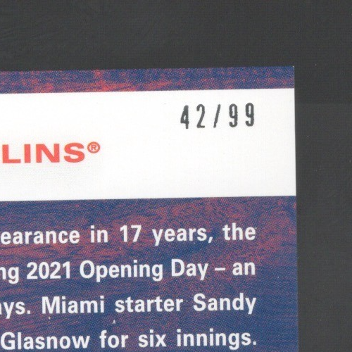 βΎπ΄ 2022 Topps Opening Day β Jazz Chisholm #OD-10 β Miami Marlins Limited /99 π - Picture 3 of 4