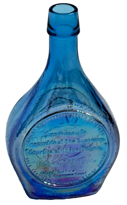 Vintage Wheaton NJ Cobalt Blue Glass “Paul Revere 1775” Commemorative Flask Bott