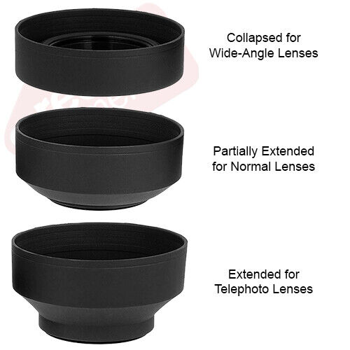 58 mm weiche Gummi zusammenklappbare Objektivhaube für Canon 18-55, 75-300, 70-300, 55-250 - Bild 2 von 5
