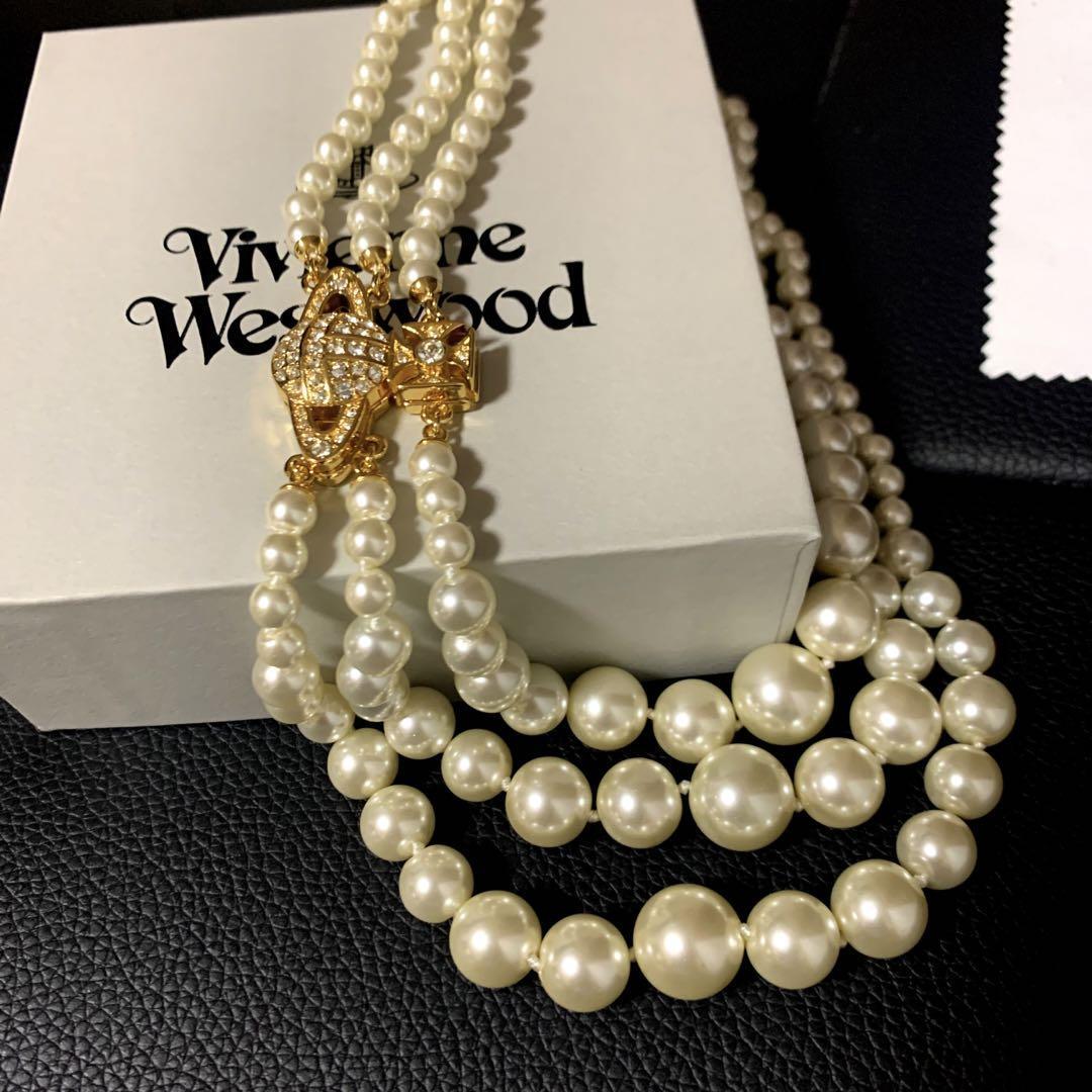 Vivienne Westwood Necklace GRAZIELLA 3-strand pearl gold IN