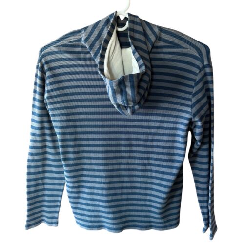 Lacoste Sport Hoodie Mens XL Blue Gray Stripe Pullover Long Sleeve Preppy - Picture 5 of 10