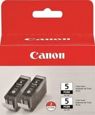 2PK Genuine Canon OEM 5 Black Ink Cartridges PGI-5 PGBK TWIN PACK