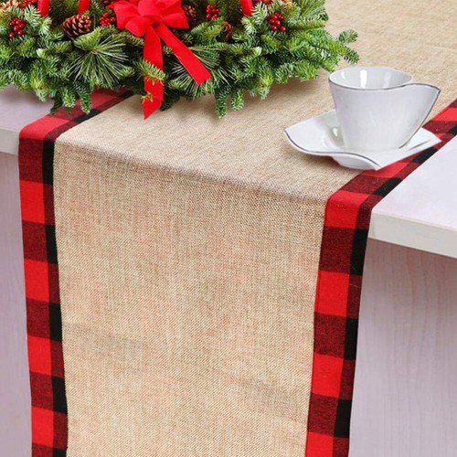 Karierten Tisch Rot Und Schwarz Plaid Tisch Runner Rot Schwarz Tisch - Bild 5 von 12