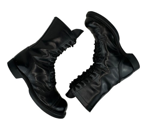 Double H Brand HH Jump Boots Size 9 Tactical Military Cap Toe Black Leather - Picture 2 of 13