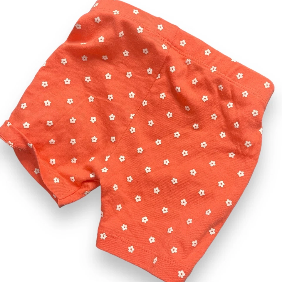 Members Mark Pull On Pijama Pantalones Cortos Niñas 3T Naranja Ditsy Margarita Informal Elastizado Foto 3 de 4