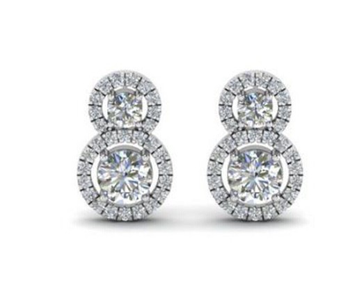 4.19 Ct Vvs1 Near White Moissanite Diamond 925 Silver Drop Engagement Earrings - Picture 2 of 3