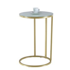 Metal Round Side Table Small Gold Frame Furniture Vintage Lounge Coffee End Unit
