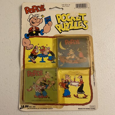 Vintage 1989 King Features Syndicate JA-RU Popeye Pocket Puzzles