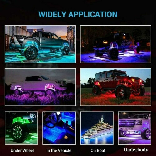 LED Unterbodenbeleuchtung RGB Auto Neon Underglow Atmosphäre Lichtleiste APP - Afbeelding 4 van 13