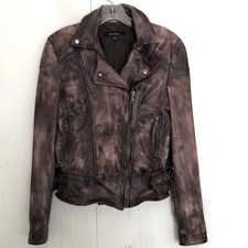 Muubaa 100% Lamb Leather Smoked Gray Moto Jacket 4