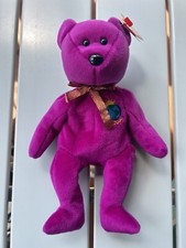 Ty Beanie Babies Millennium Bear Plush Toy - Purple Rare Errors  Mint with Tag
