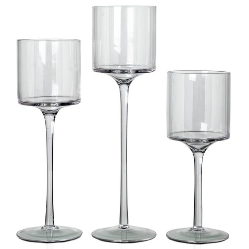 Glass Candleholders Tea Light Candle Holders Clear Wedding Weddings Hurricane Ta - Picture 4 of 7