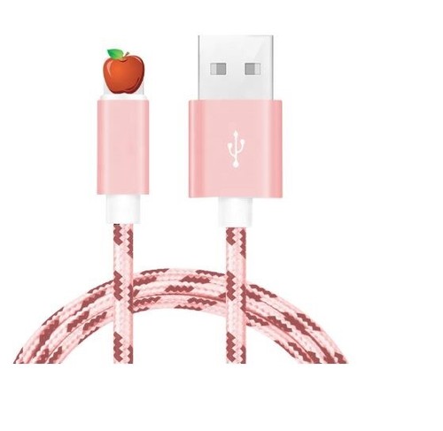 1m Braided Tiger Stripes Charging & Data Sync Cable for iPhone 6,7,8, X,11 (LOT) - Picture 2 of 14