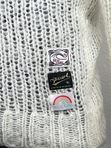 Rip Curl Coastal Slouchy Lagenlook Sheer Knit Sweater Wool Blend Women Sz L EUC! - Picture 6 of 9