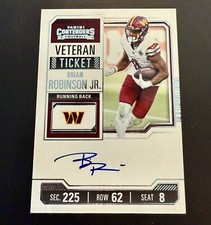 2023 Contenders Brian Robinson Jr. (Commanders) Veteran Ticket On Card Auto